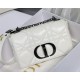 SMALL Dior CARO BAG Quilted Macrocannage Calfskin White High