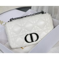 MEDIUM Dior CARO BAG Quilted Macrocannage Calfskin White High