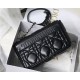 MEDIUM Dior CARO BAG Quilted Macrocannage Calfskin Black High