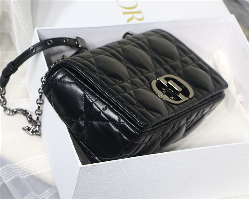 MEDIUM Dior CARO BAG Quilted Macrocannage Calfskin Black High