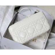 LARGE Dior CARO BAG Quilted Macrocannage Calfskin White High