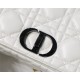 LARGE Dior CARO BAG Quilted Macrocannage Calfskin White High