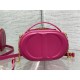 CD SIGNATURE OVAL CAMERA BAG Calfskin with Embossed CD Signature Fuchsia High