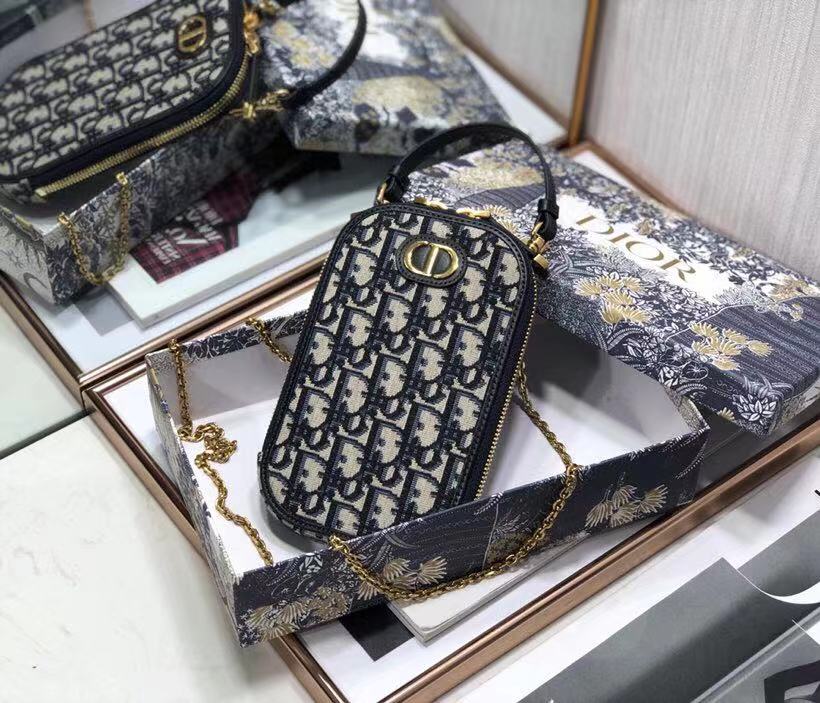 30 MONTAIGNE PHONE HOLDER Dior Oblique Jacquard Blue High