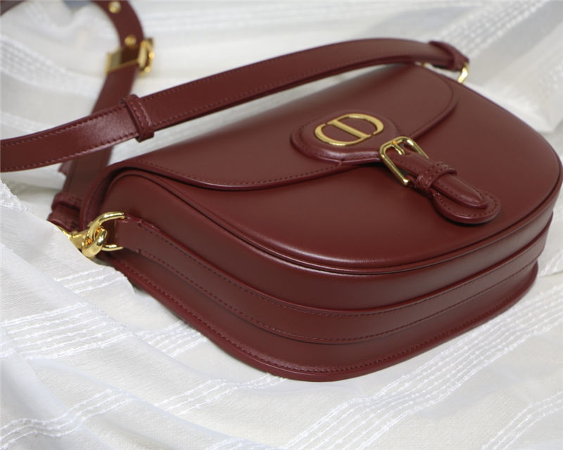 MEDIUM Dior BOBBY BAG Box Calfskin Burgundy High