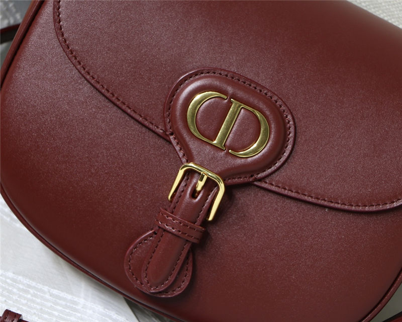 MEDIUM Dior BOBBY BAG Box Calfskin Burgundy High