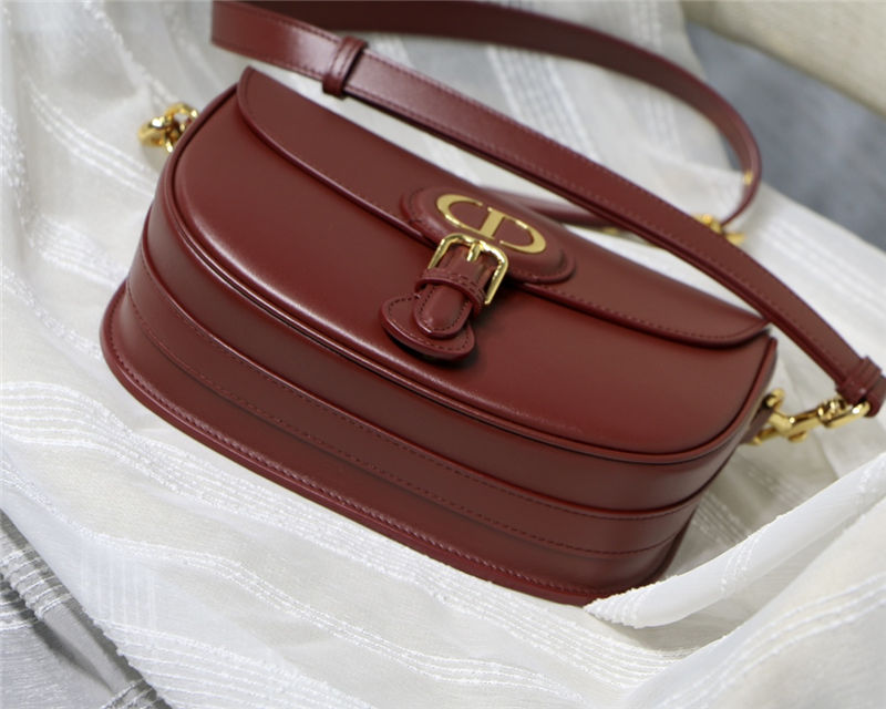 MEDIUM Dior BOBBY BAG Box Calfskin Burgundy High