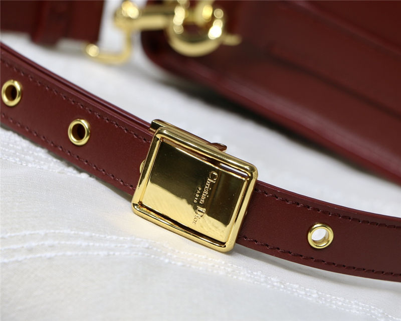 MEDIUM Dior BOBBY BAG Box Calfskin Burgundy High