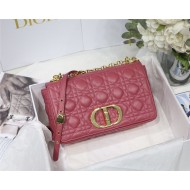 MEDIUM Dior CARO BAG Supple Cannage Calfskin Pink High