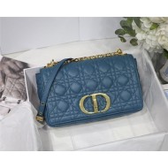 MEDIUM Dior CARO BAG Supple Cannage Calfskin Blue High