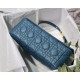 MEDIUM Dior CARO BAG Supple Cannage Calfskin Blue High