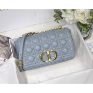 MEDIUM Dior CARO BAG Supple Cannage Calfskin Light Blue High