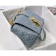 MEDIUM Dior CARO BAG Supple Cannage Calfskin Light Blue High