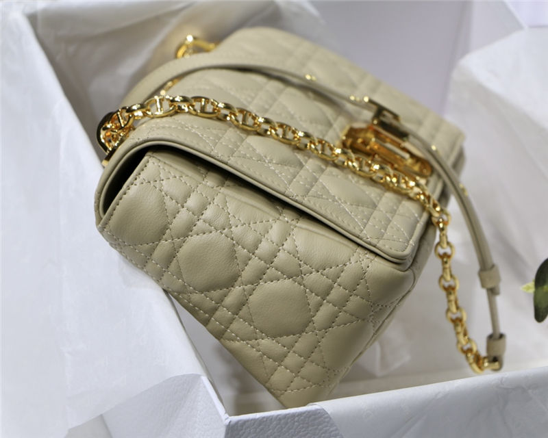 MEDIUM Dior CARO BAG Supple Cannage Calfskin Beige High