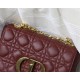 SMALL Dior CARO BAG Supple Cannage Calfskin Burgundy High