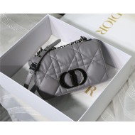 SMALL Dior CARO BAG Quilted Macrocannage Calfskin Grey High