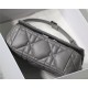 SMALL Dior CARO BAG Quilted Macrocannage Calfskin Grey High