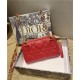 Dior CARO DETACHABLE CARD HOLDER Supple Cannage Calfskin Red High