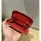 Dior CARO DETACHABLE CARD HOLDER Supple Cannage Calfskin Red High