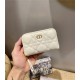 Dior CARO DETACHABLE CARD HOLDER Supple Cannage Calfskin White High