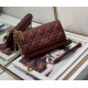 Dior CARO BELT POUCH WITH CHAIN Supple Cannage Calfskin Burgundy High