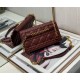 Dior CARO BELT POUCH WITH CHAIN Supple Cannage Calfskin Burgundy High