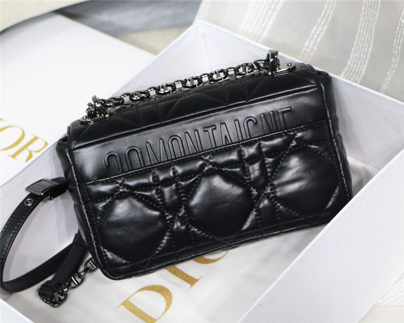 SMALL Dior CARO BAG Quilted Macrocannage Calfskin Black High