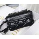 SMALL Dior CARO BAG Quilted Macrocannage Calfskin Black High