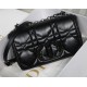 SMALL Dior CARO BAG Quilted Macrocannage Calfskin Black High