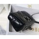 SMALL Dior CARO BAG Quilted Macrocannage Calfskin Black High