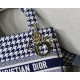 MEDIUM LADY D-LITE BAG Houndstooth Embroidery Blue High