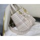 MEDIUM LADY D-LITE BAG Houndstooth Embroidery Pink High