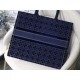 LARGE Dior BOOK TOTE Velvet Cannage Embroidery Denim Blue High