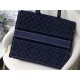 LARGE Dior BOOK TOTE Velvet Cannage Embroidery Denim Blue High