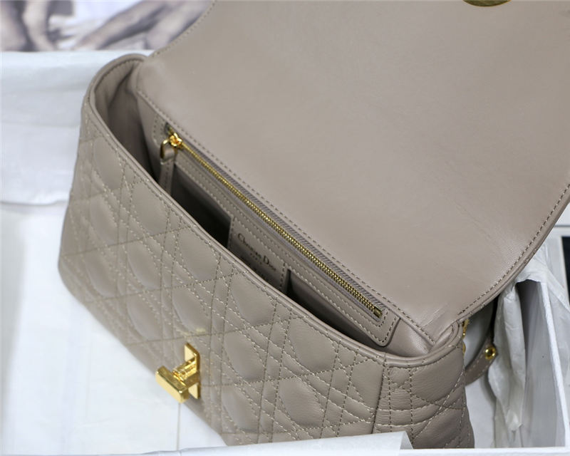 MEDIUM Dior CARO BAG Supple Cannage Calfskin Taupe High