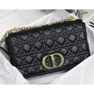 LARGE Dior CARO BAG Supple Cannage Calfskin Black High