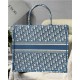 LARGE Dior BOOK TOTE Dior Oblique Embroidery Blue High