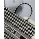 LARGE Dior BOOK TOTE Houndstooth Embroidery Black and White High