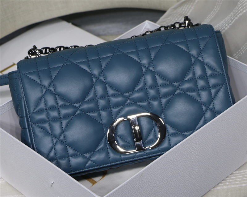 LARGE Dior CARO BAG Quilted Macrocannage Calfskin Ocean Blue High