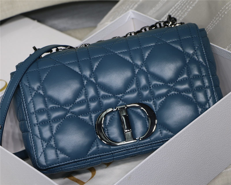 MEDIUM Dior CARO BAG Quilted Macrocannage Calfskin Ocean Blue High