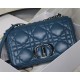 MEDIUM Dior CARO BAG Quilted Macrocannage Calfskin Ocean Blue High