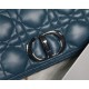 MEDIUM Dior CARO BAG Quilted Macrocannage Calfskin Ocean Blue High