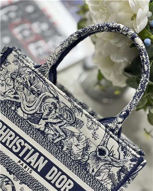 SMALL Dior BOOK TOTE Toile de Jouy Embroidery High