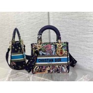 MEDIUM LADY D-LITE BAG Multicolor D-Constellation Embroidery High