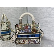 MEDIUM LADY D-LITE BAG Multicolor D-Constellation Embroidery High