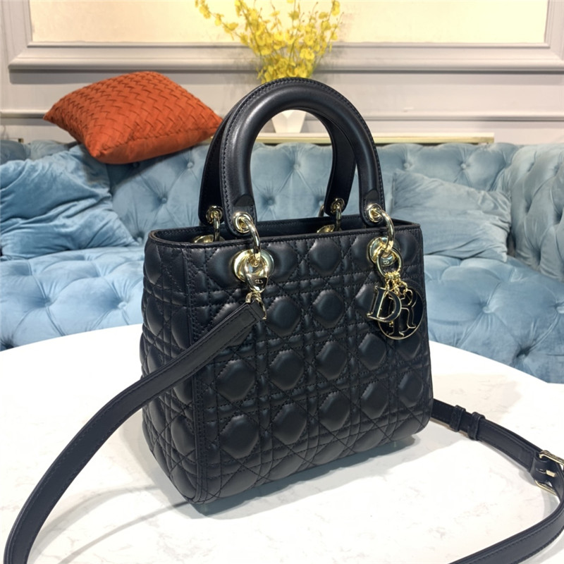 MEDIUM LADY Dior BAG Cannage Lambskin Enamel High 