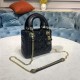 MINI LADY Dior BAG Cannage Lambskin Enamel Black High