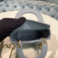 MINI LADY Dior BAG Cannage Lambskin Enamel Blue High