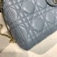 MINI LADY Dior BAG Cannage Lambskin Enamel Blue High