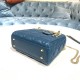 MINI LADY Dior BAG Cannage Lambskin Enamel Blue-Deep High